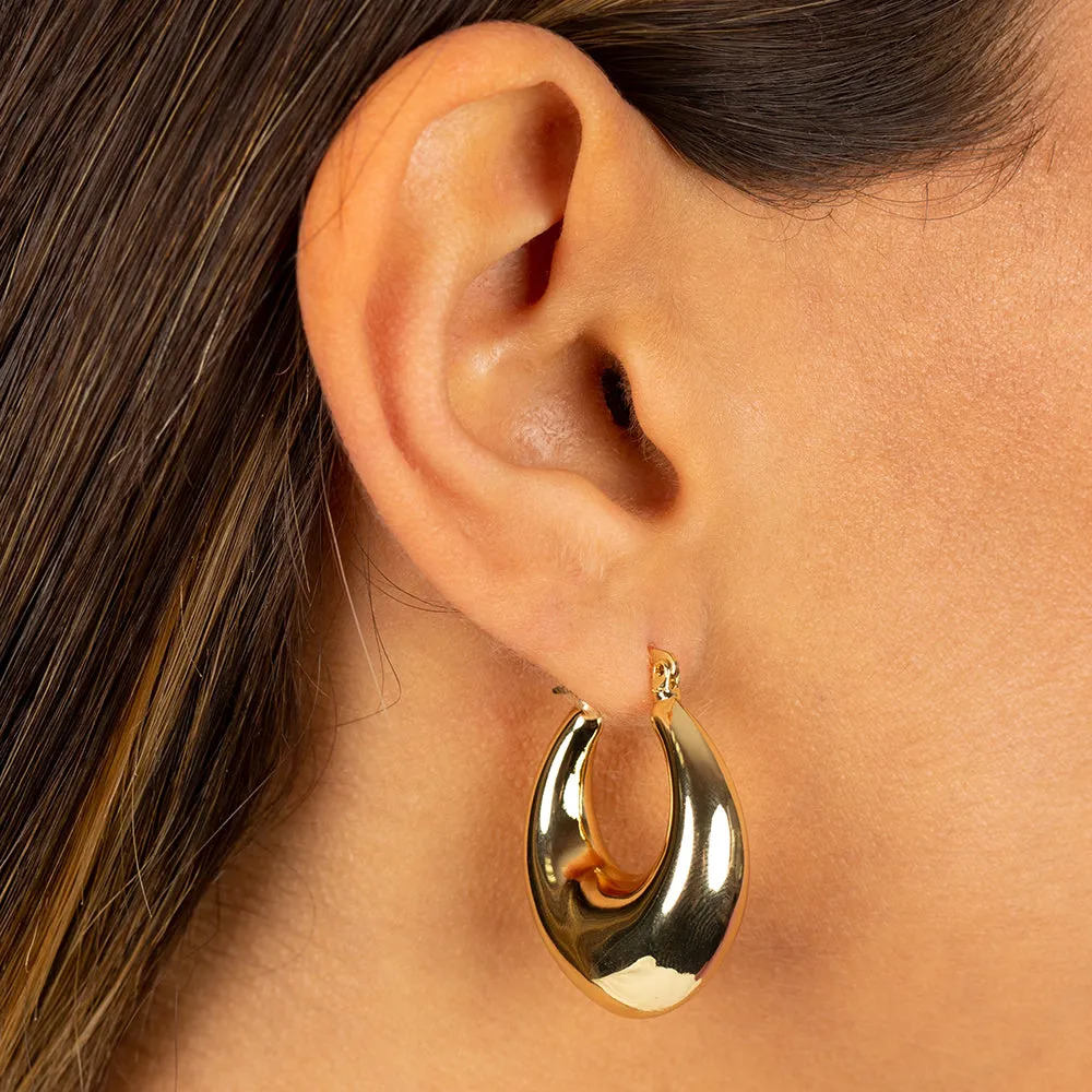 Solid Chubby XL Hoop Earring sold by Adina Eden's product image thumbnail 2