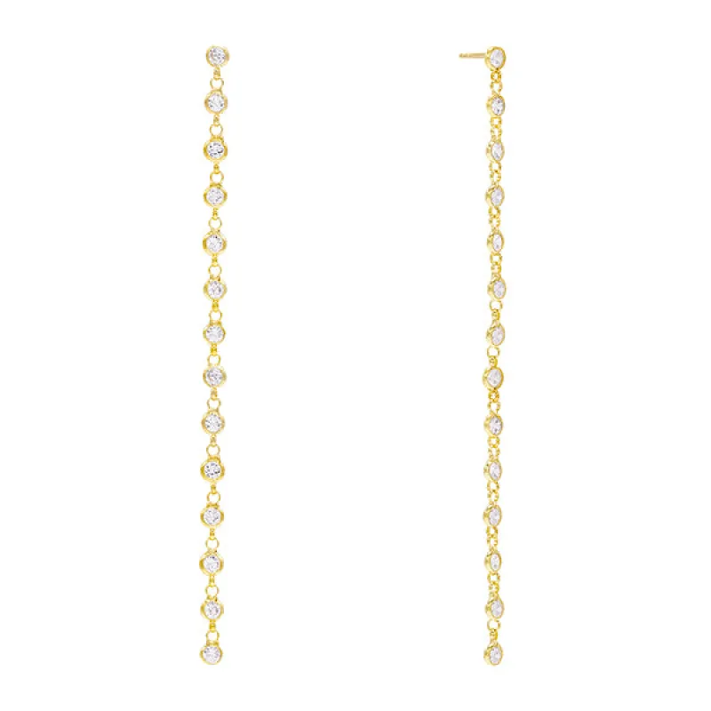 Multi Bezel Drop Stud Earring sold by Adina Eden's
