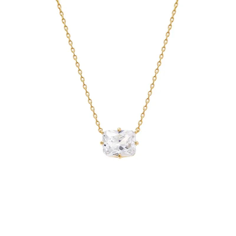 CZ Emerald Shape Pendant Necklace sold by Adina Eden's