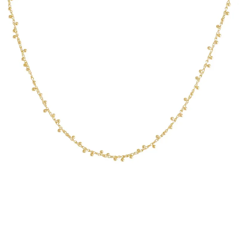 Solid Scattered Bead Necklace 14K sold by Adina Eden's