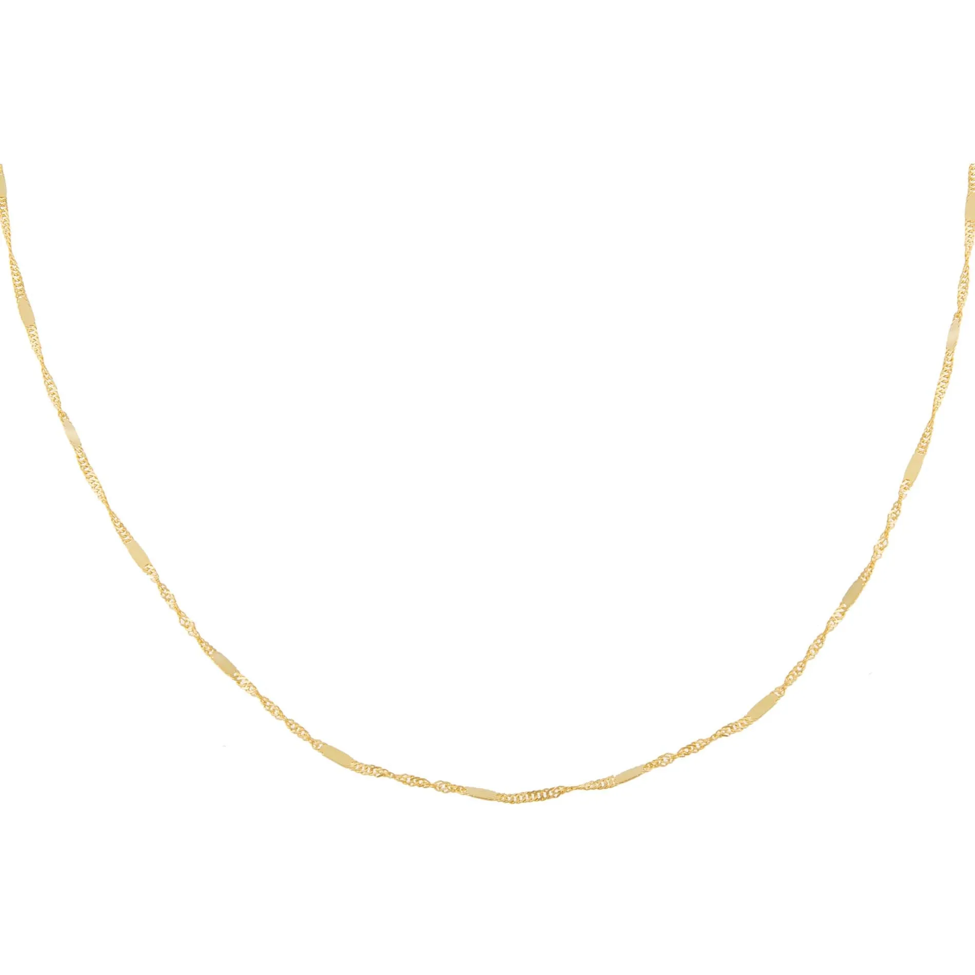 Wide Bar x Singapore Chain Necklace 14K sold by Adina Eden's