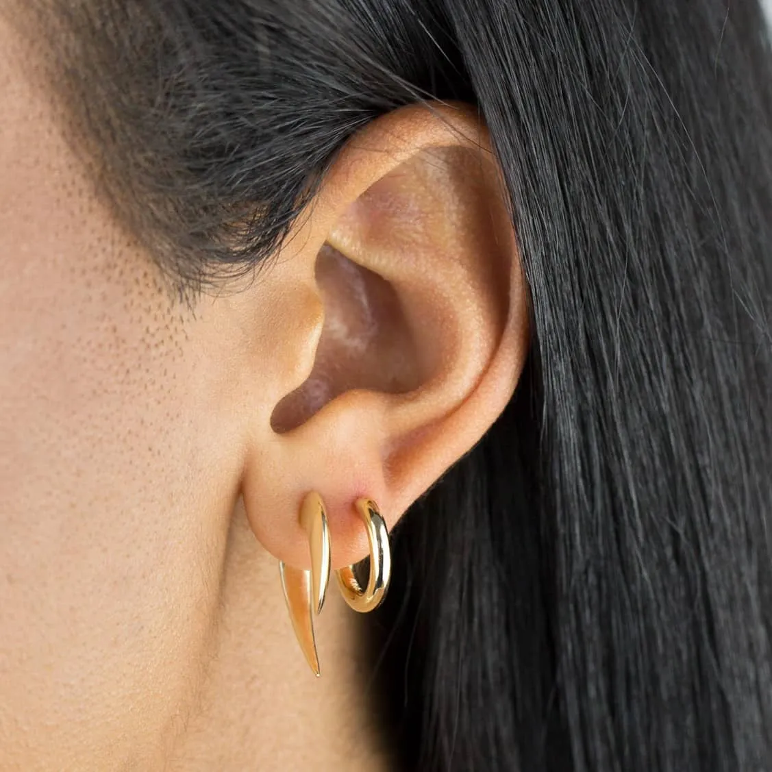 Solid Double Spike Stud Earring sold by Adina Eden's product image thumbnail 2