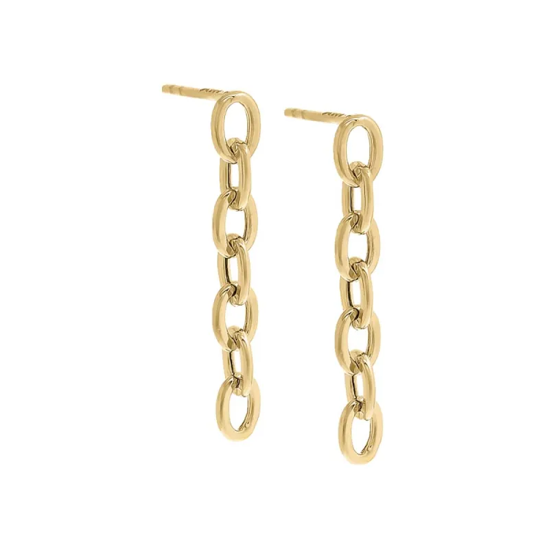 Chunky Chain Link Drop Down Stud Earring 14K sold by Adina Eden's