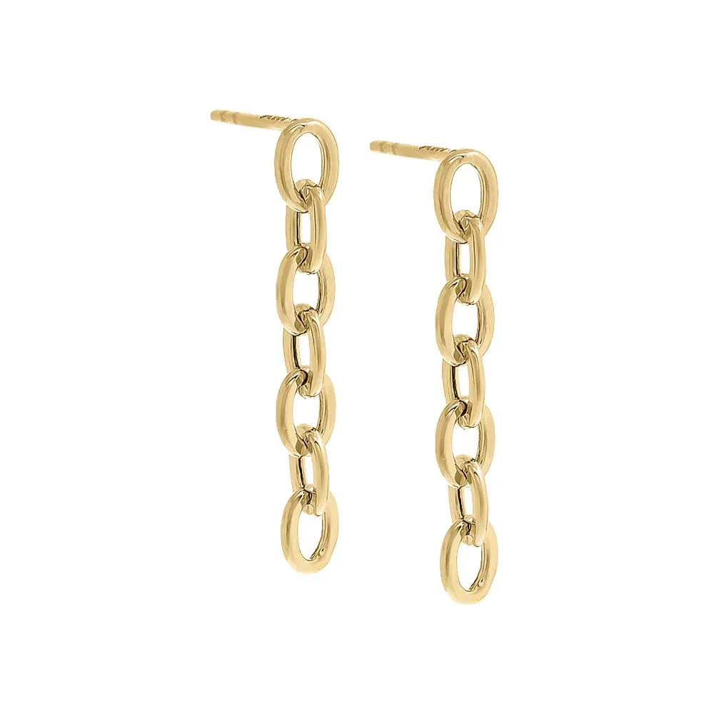 Chunky Chain Link Drop Down Stud Earring 14K sold by Adina Eden's
