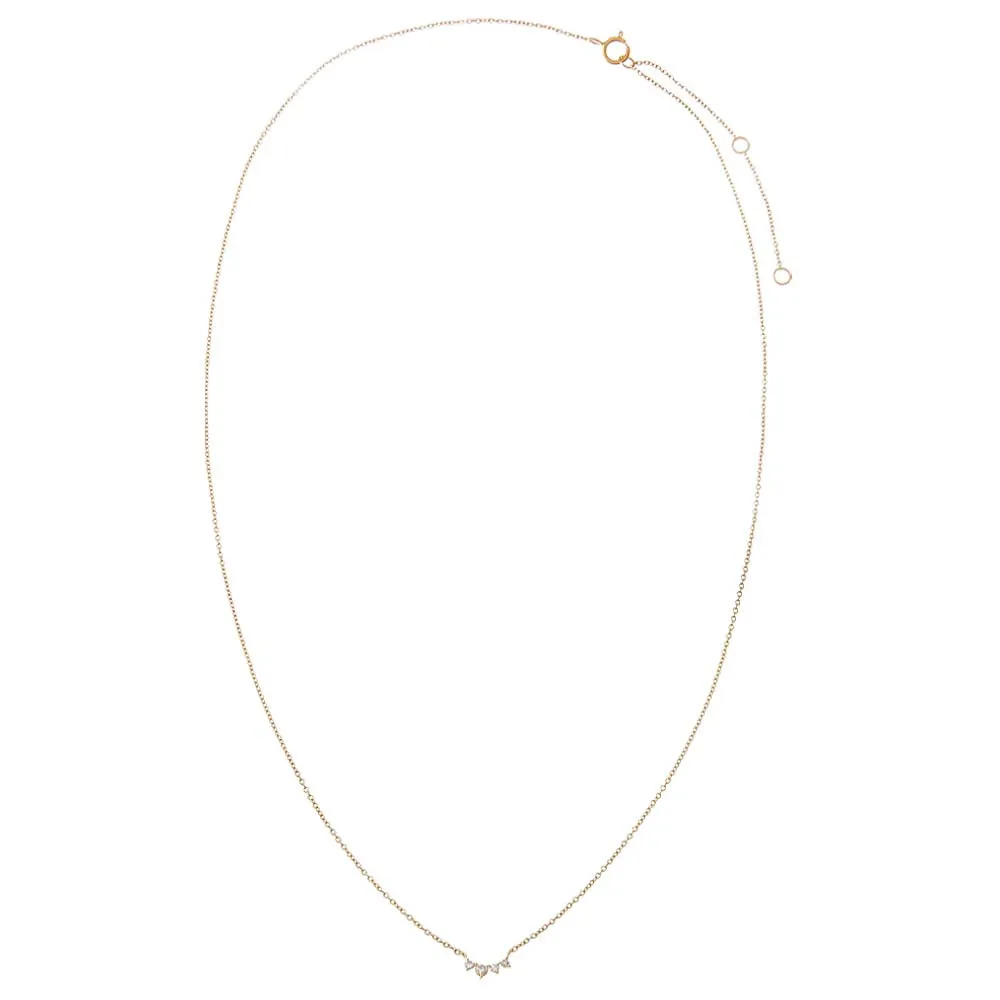Diamond Graduated Solitaire Curved Bar Necklace 14K sold by Adina Eden's product image thumbnail 3