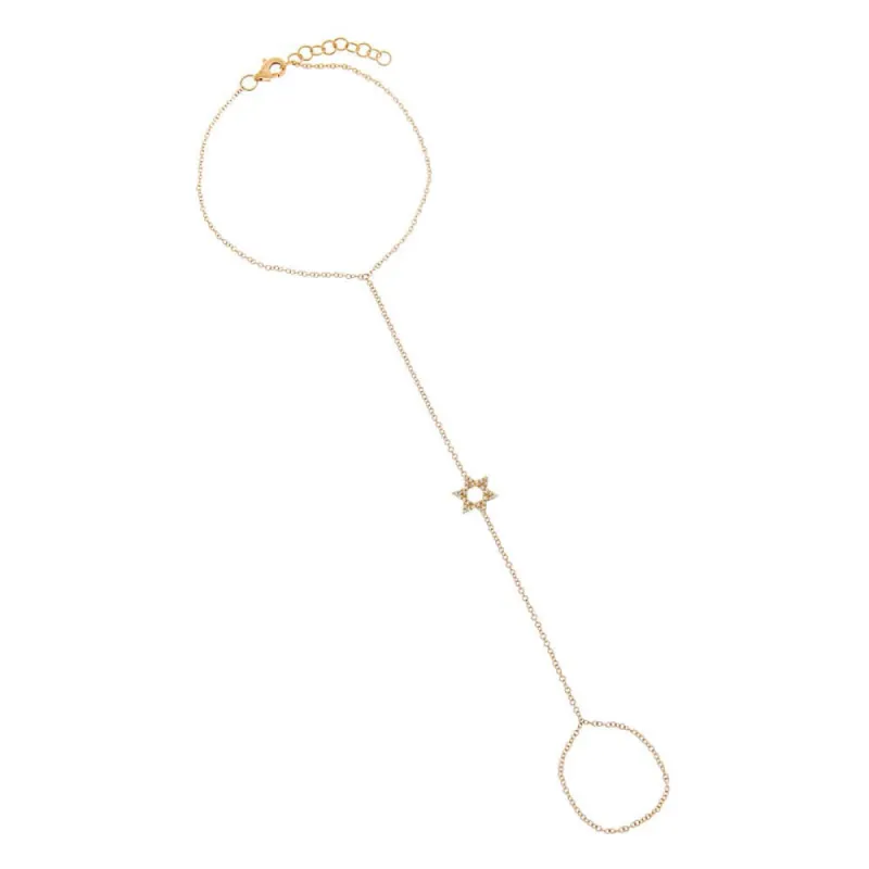 Diamond Star of David Hand Chain 14K sold by Adina Eden's
