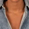 Diamond Graduated Solitaire Curved Bar Necklace 14K sold by Adina Eden's