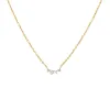 Diamond Graduated Solitaire Curved Bar Necklace 14K sold by Adina Eden's