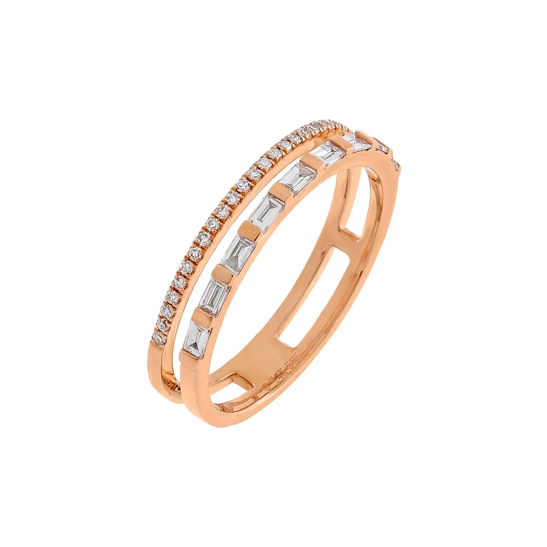 Diamond Double Ring 14K sold by Adina Eden's product image thumbnail 4