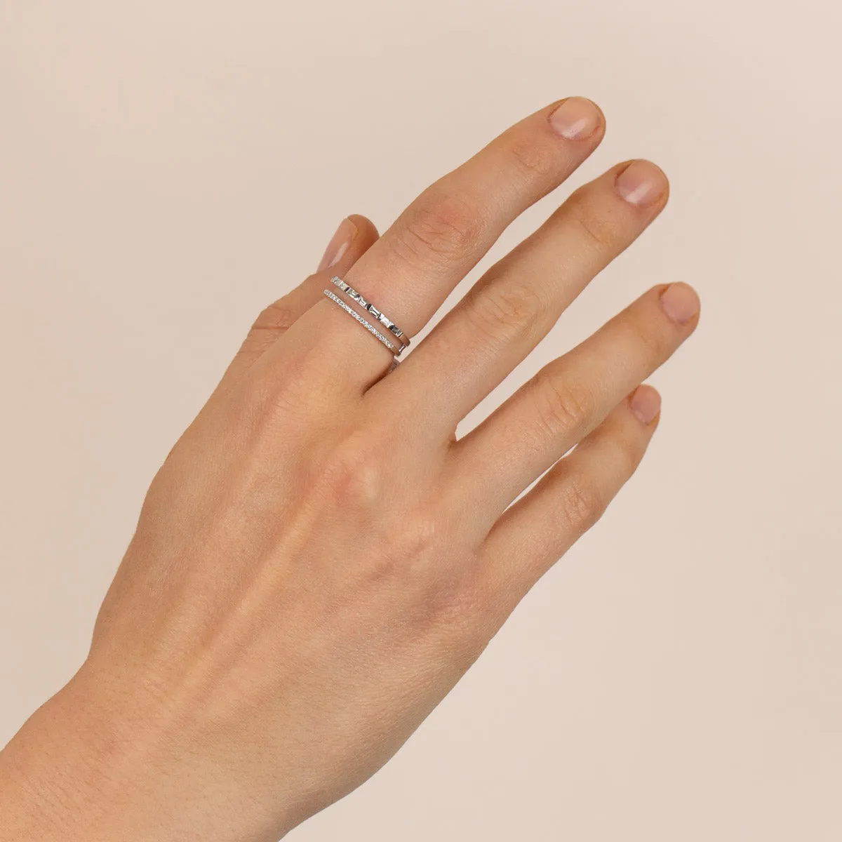 Diamond Double Ring 14K sold by Adina Eden's product image thumbnail 2