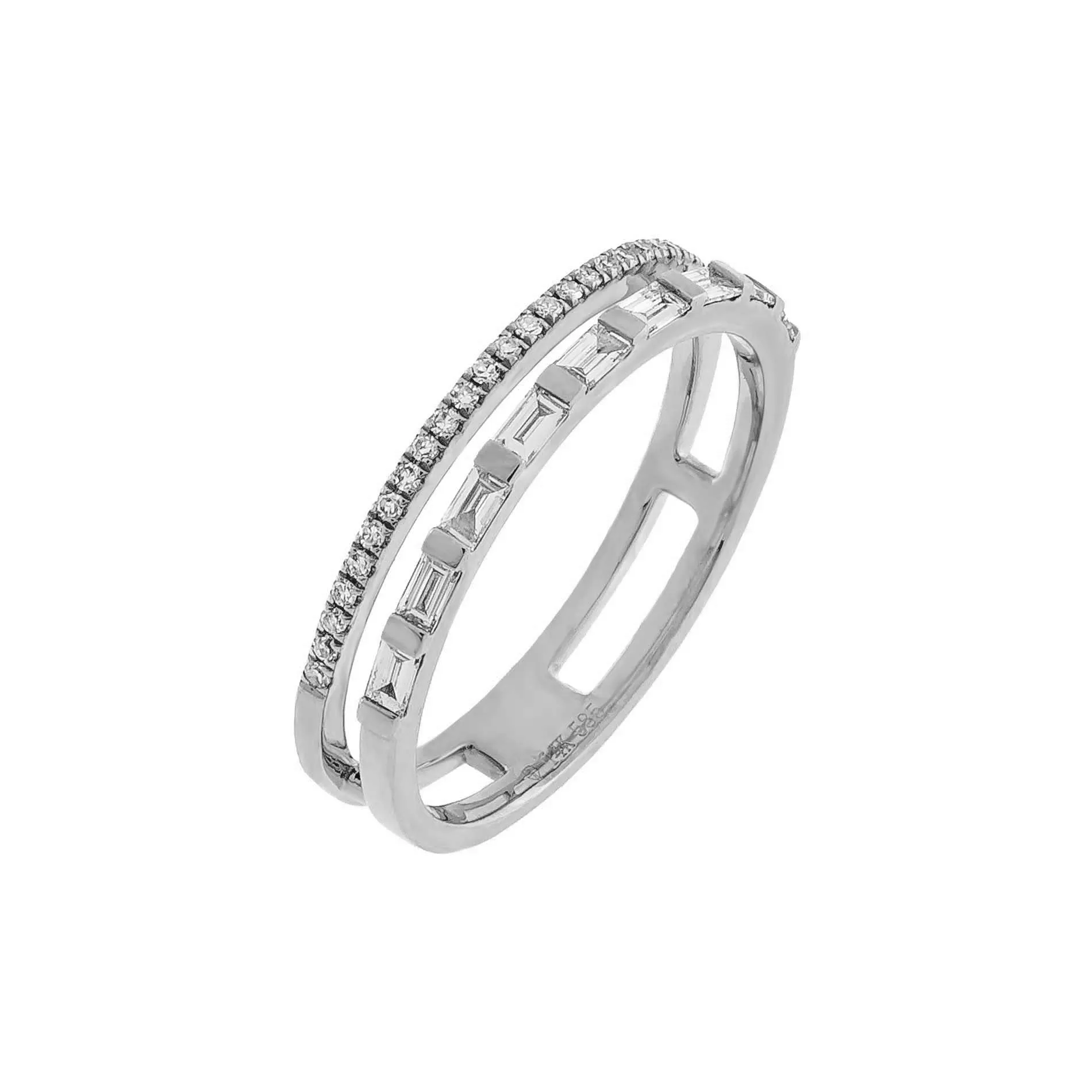 Diamond Double Ring 14K sold by Adina Eden's