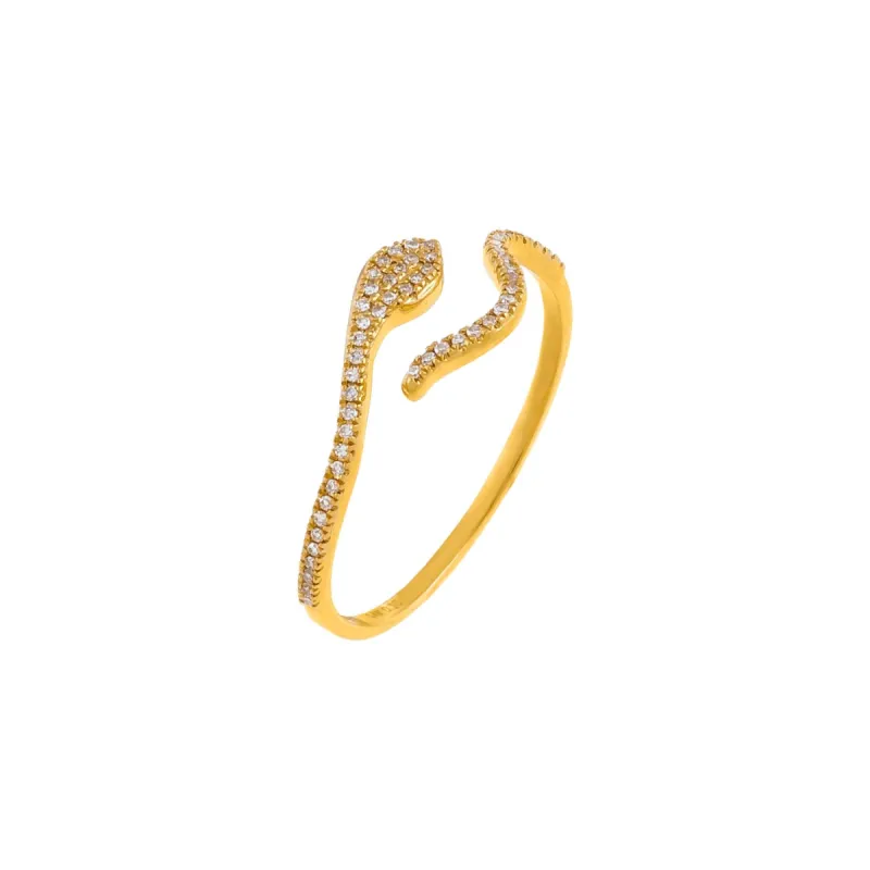 Diamond Serpent Wrap Ring 14K sold by Adina Eden's