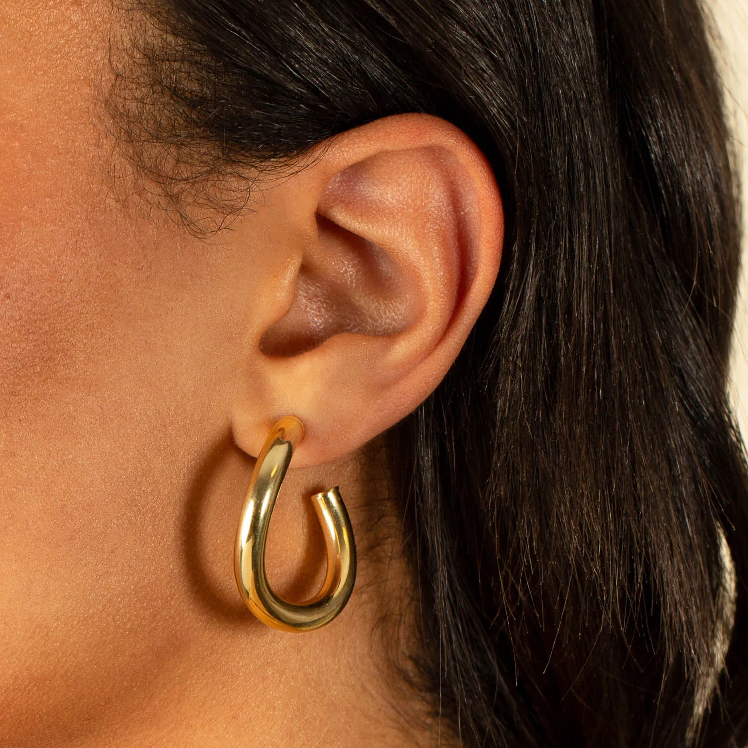 Curved Tube Hoop Earring sold by Adina Eden's product image thumbnail 2
