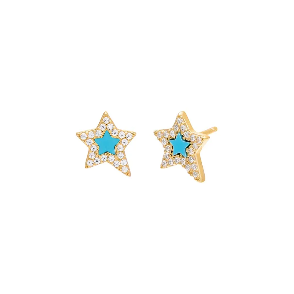 Pavé Star Stone Stud Earring sold by Adina Eden's product image thumbnail 3