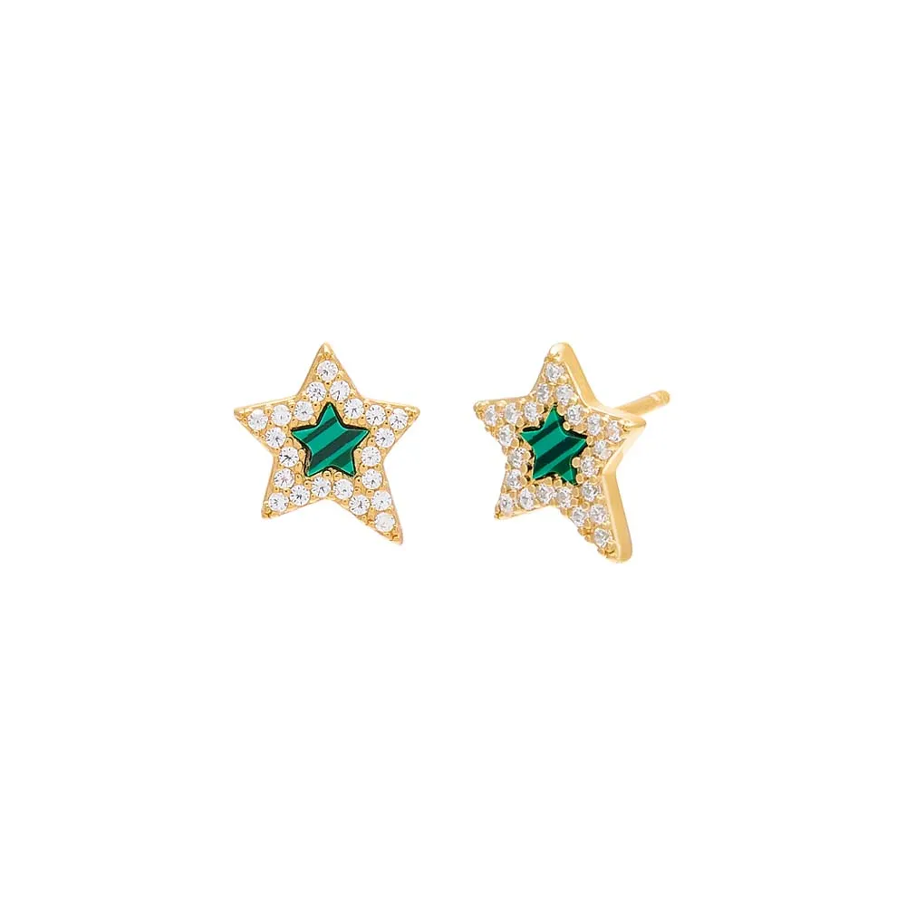 Pavé Star Stone Stud Earring sold by Adina Eden's product image thumbnail 4