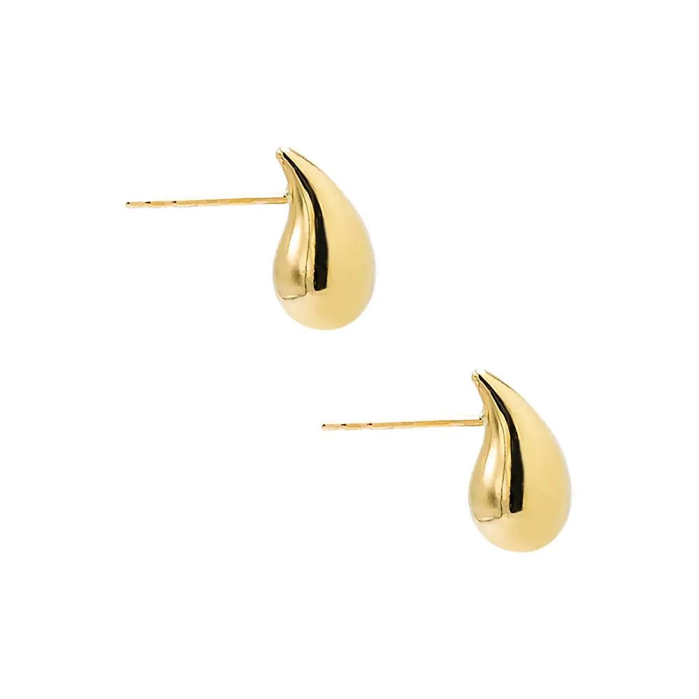Mini Solid Teardrop Drop Stud Earring 14K sold by Adina Eden's product image thumbnail 3