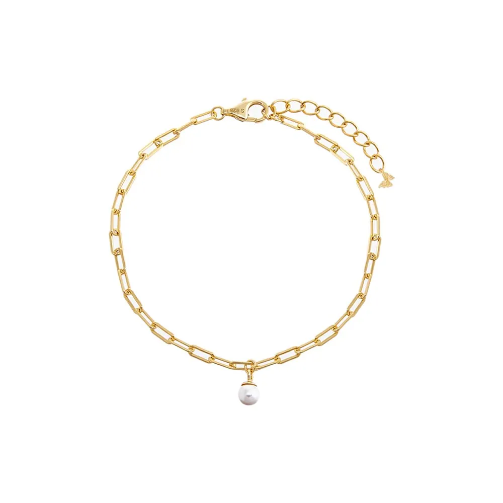 Dangling Pearl Link Bracelet sold by Adina Eden's