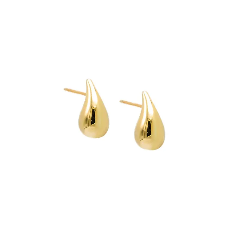 Mini Solid Teardrop Drop Stud Earring 14K sold by Adina Eden's