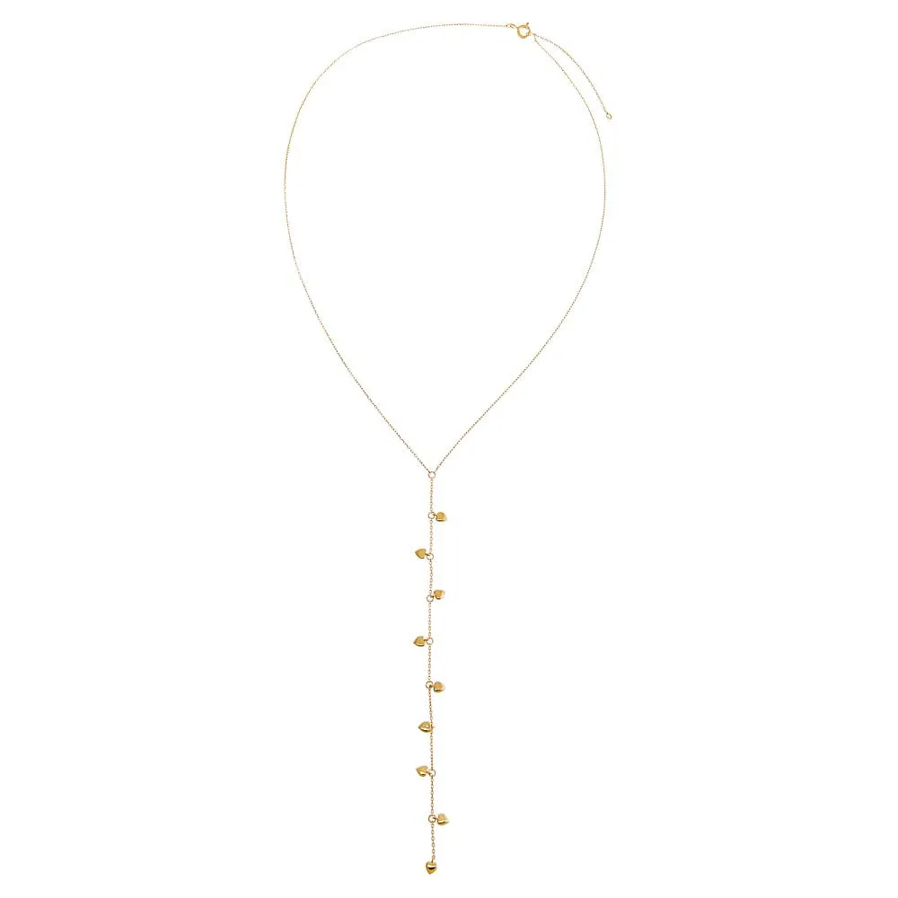 Solid Puffy Hearts Lariat Necklace 14K sold by Adina Eden's product image thumbnail 3