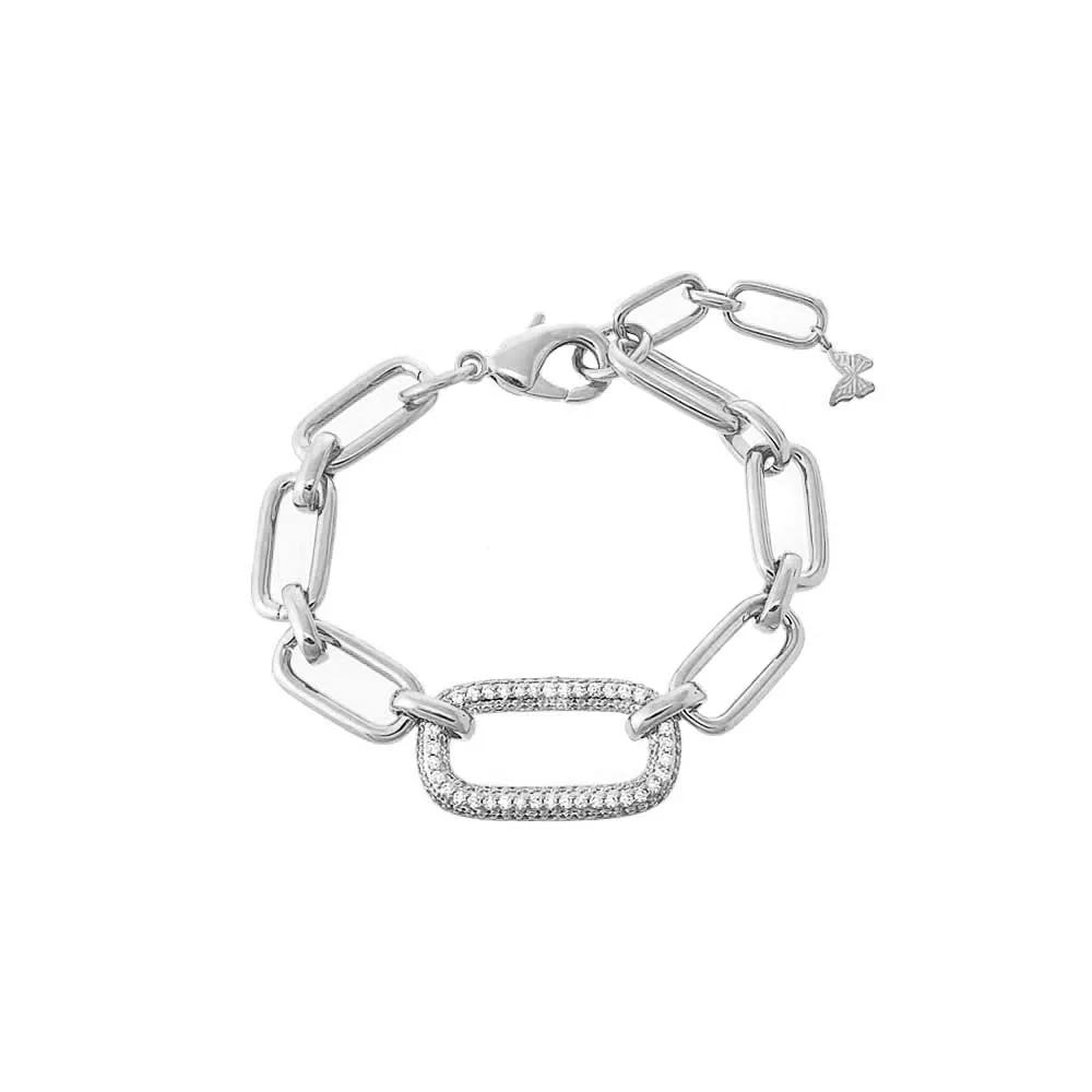 Pave Statement Paperclip Bracelet sold by Adina Eden's product image thumbnail 3