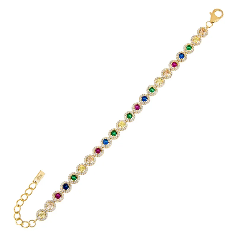 CZ Halo Multi-Color Bracelet sold by Adina Eden's