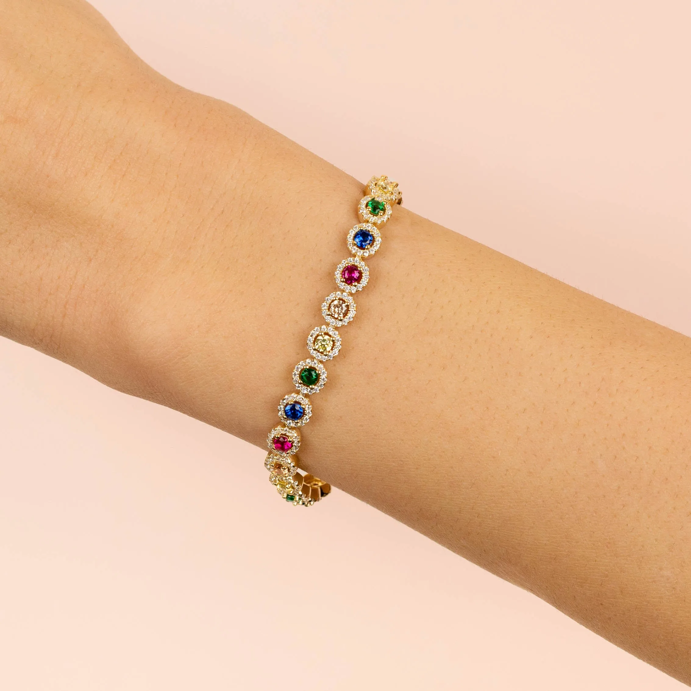 CZ Halo Multi-Color Bracelet sold by Adina Eden's product image thumbnail 2