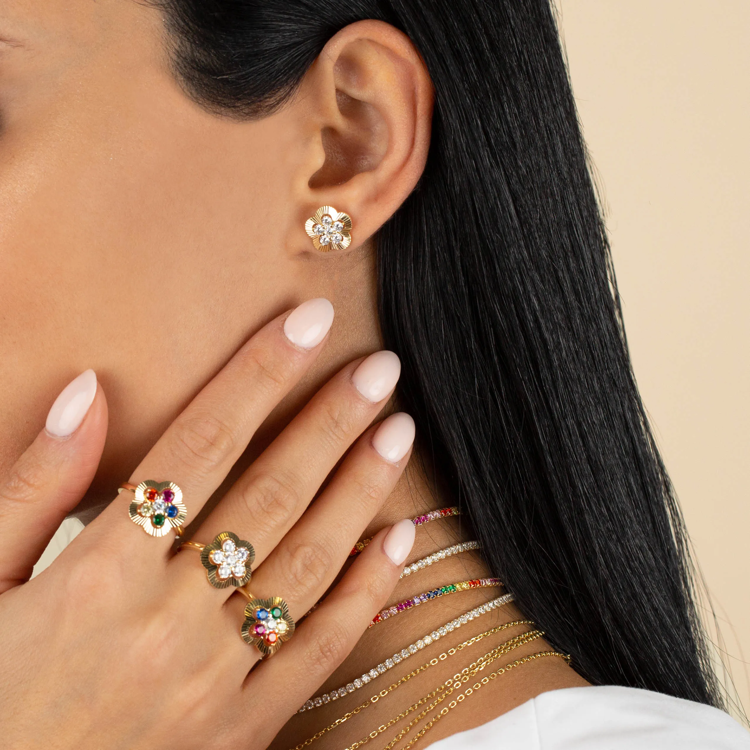 CZ Illusion Flower Ring sold by Adina Eden's product image thumbnail 2