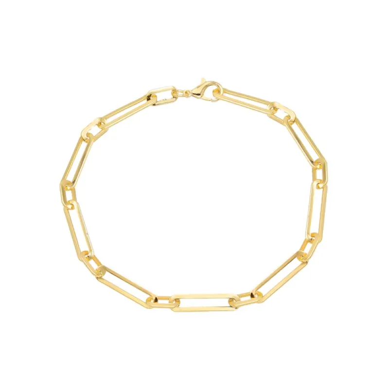Wide Elongated Paperclip Chain Anklet sold by Adina Eden's