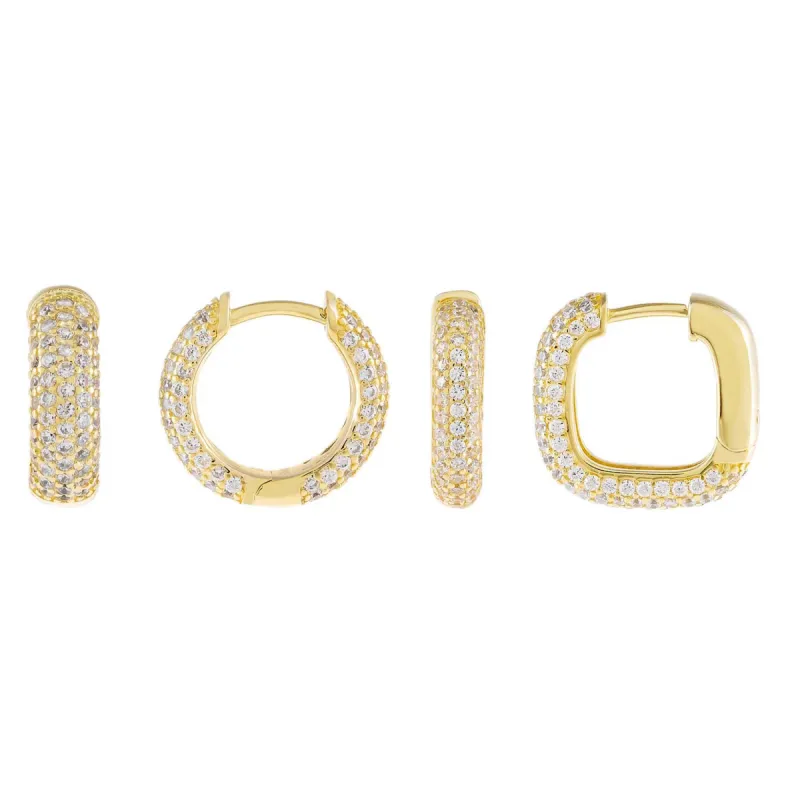 Pavé Huggie Earring Combo Set sold by Adina Eden's