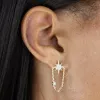 CZ Starburst Chain Stud Earring sold by Adina Eden's