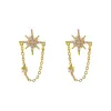 CZ Starburst Chain Stud Earring sold by Adina Eden's