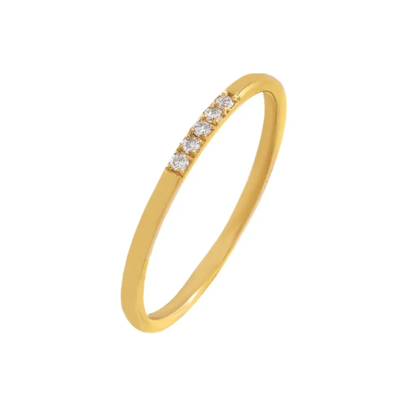 Thin Multi Diamond Band 14K sold by Adina Eden's