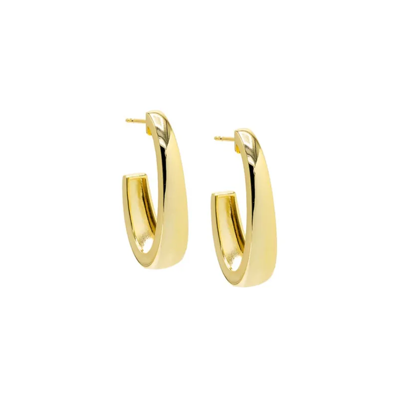 Graduated Elongated Oval Hoop Earring sold by Adina Eden's