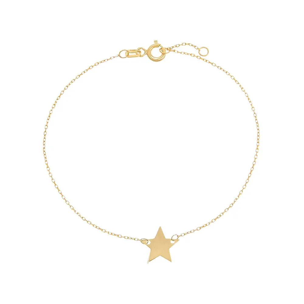 Solid Mini Star Bracelet 14K sold by Adina Eden's