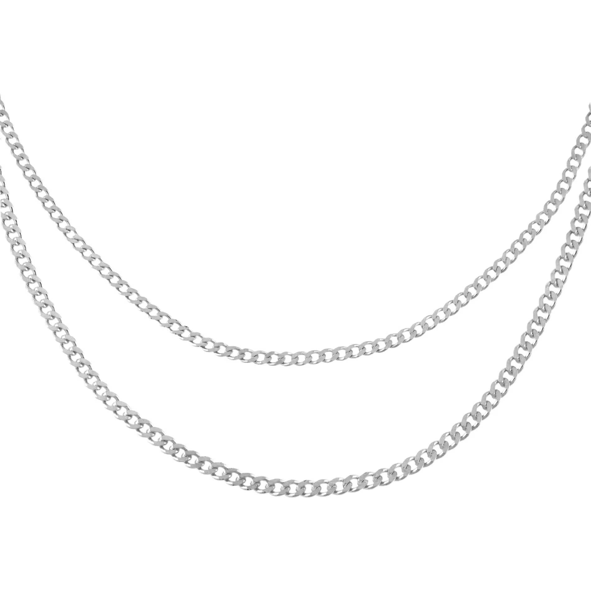 Double Chain Cuban Necklace sold by Adina Eden's product image thumbnail 4