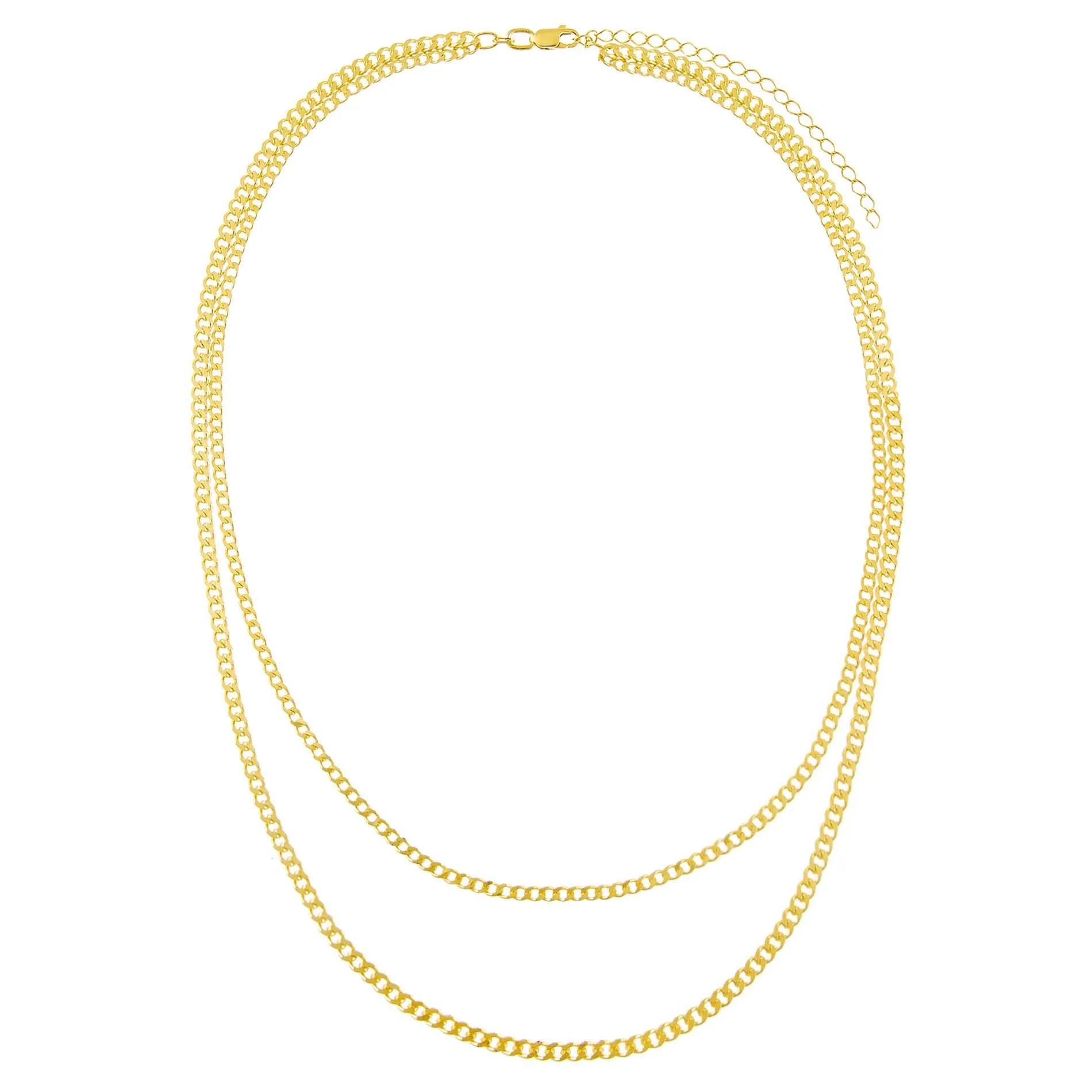 Double Chain Cuban Necklace sold by Adina Eden's product image thumbnail 3