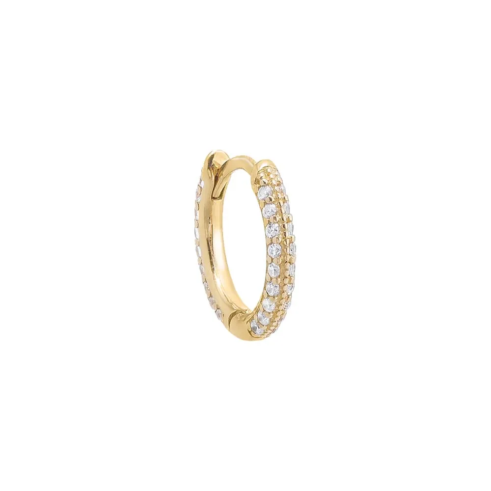 Pavé Rounded Huggie Earring 14K sold by Adina Eden's product image thumbnail 3
