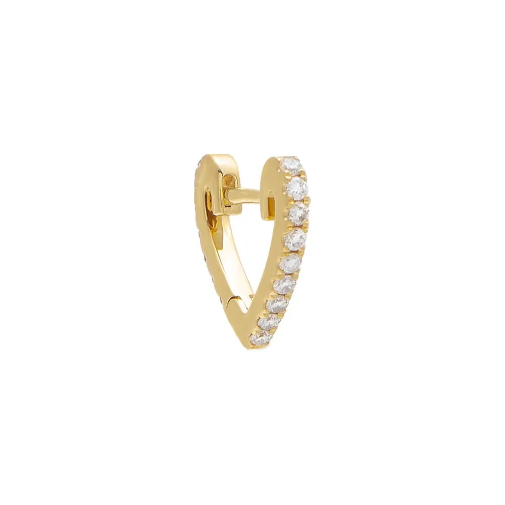 Wide Diamond Heart Shape Huggie Earring 14K sold by Adina Eden's product image thumbnail 2