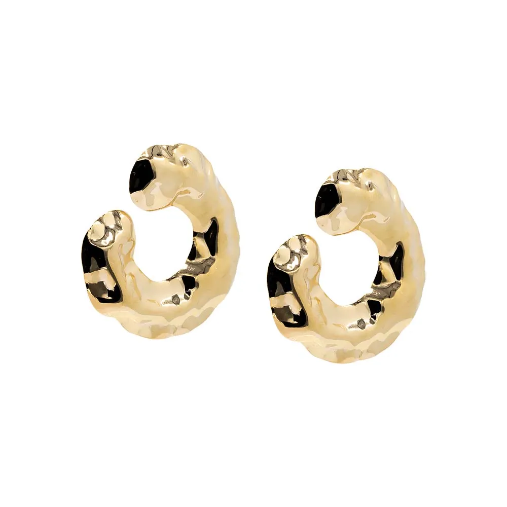 Curved Dented Loop On The Ear Stud Earring sold by Adina Eden's