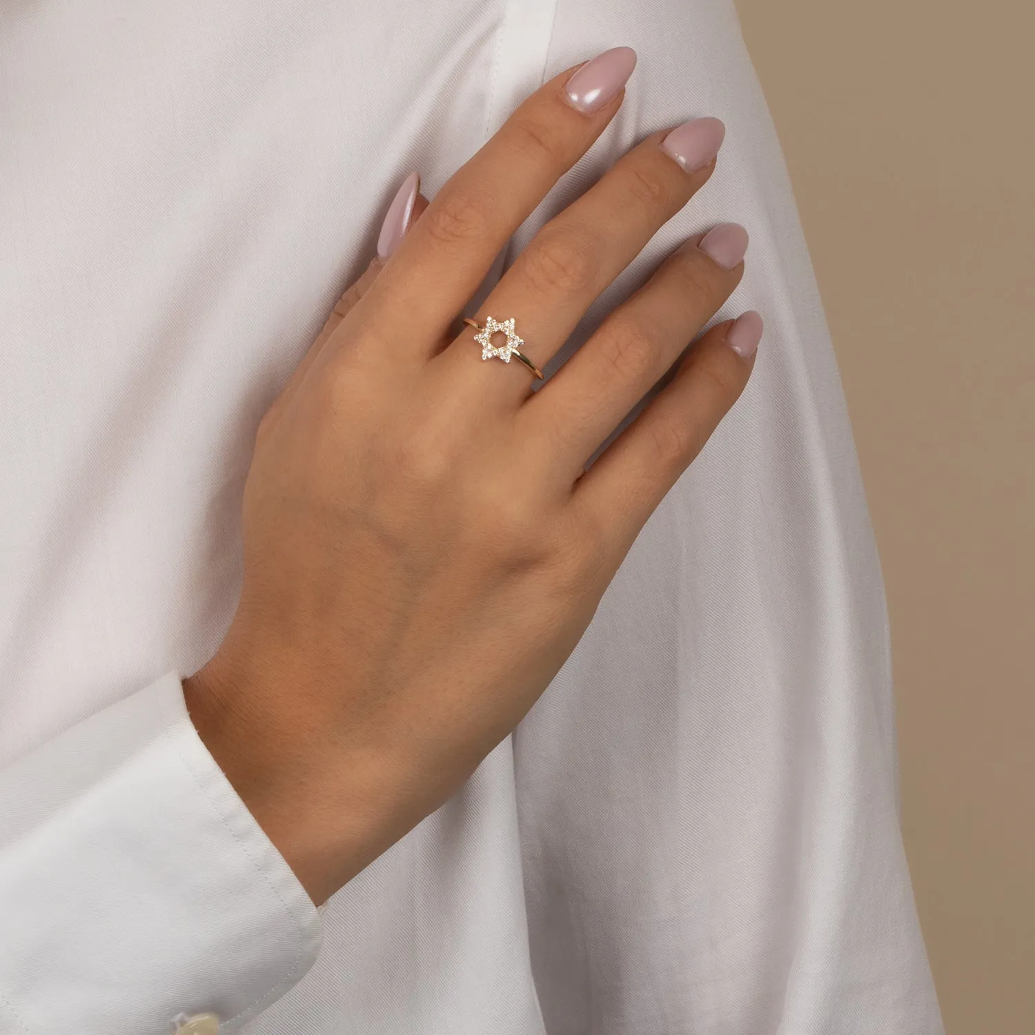 Pave Star Of David Ring sold by Adina Eden's product image thumbnail 2