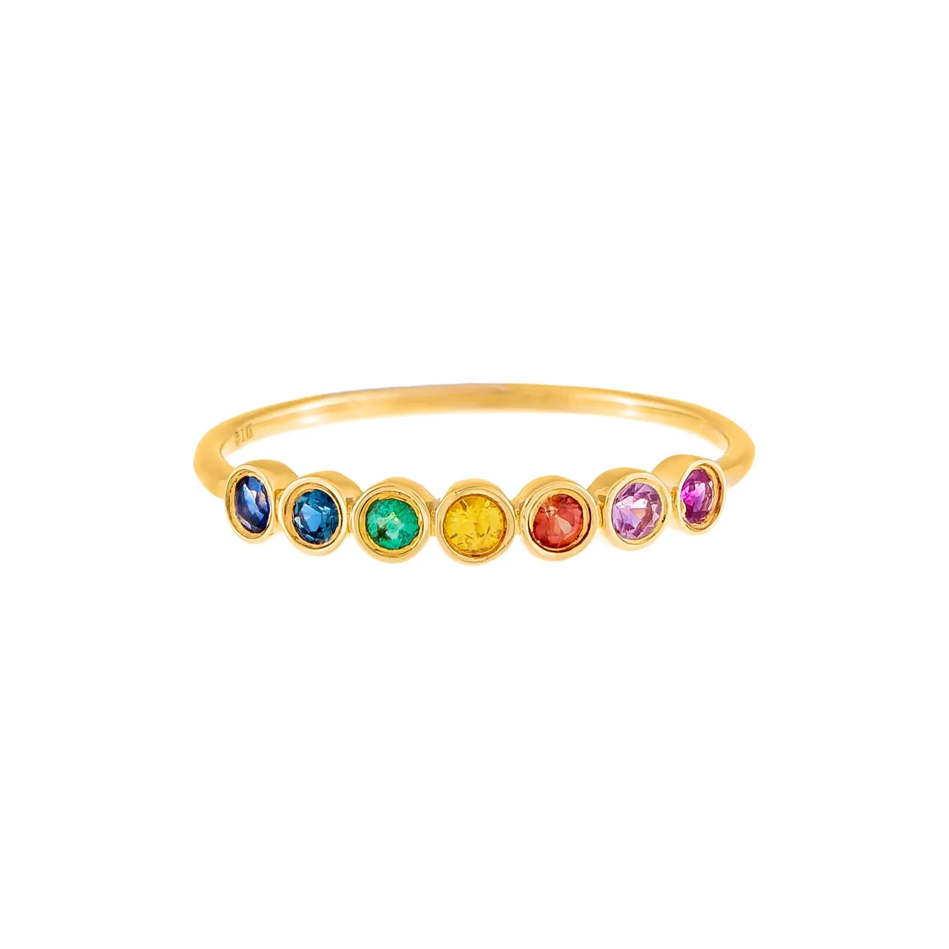 Multi Color Gemstone Bezel Ring 14K sold by Adina Eden's product image thumbnail 3