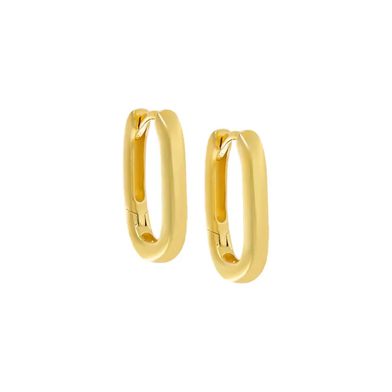 Solid Oval Shaped Huggie Earring sold by Adina Eden's