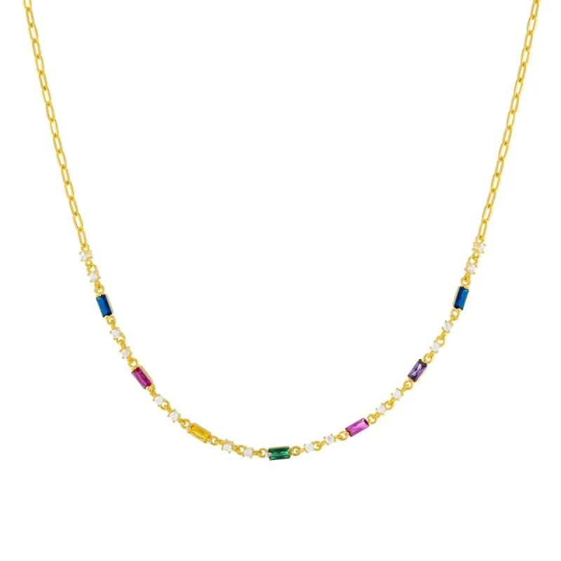 CZ Multi Color Baguette Choker sold by Adina Eden's