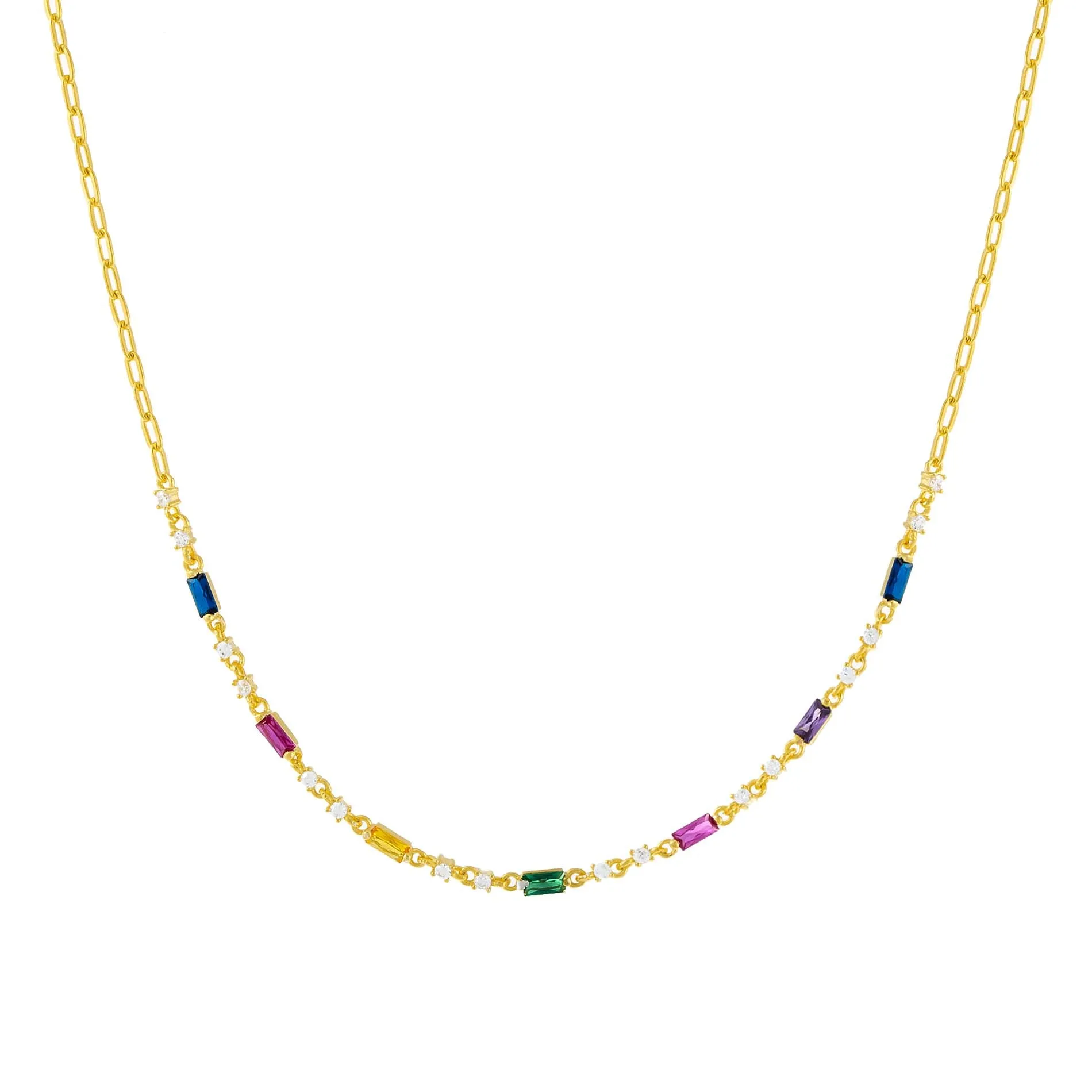 CZ Multi Color Baguette Choker sold by Adina Eden's