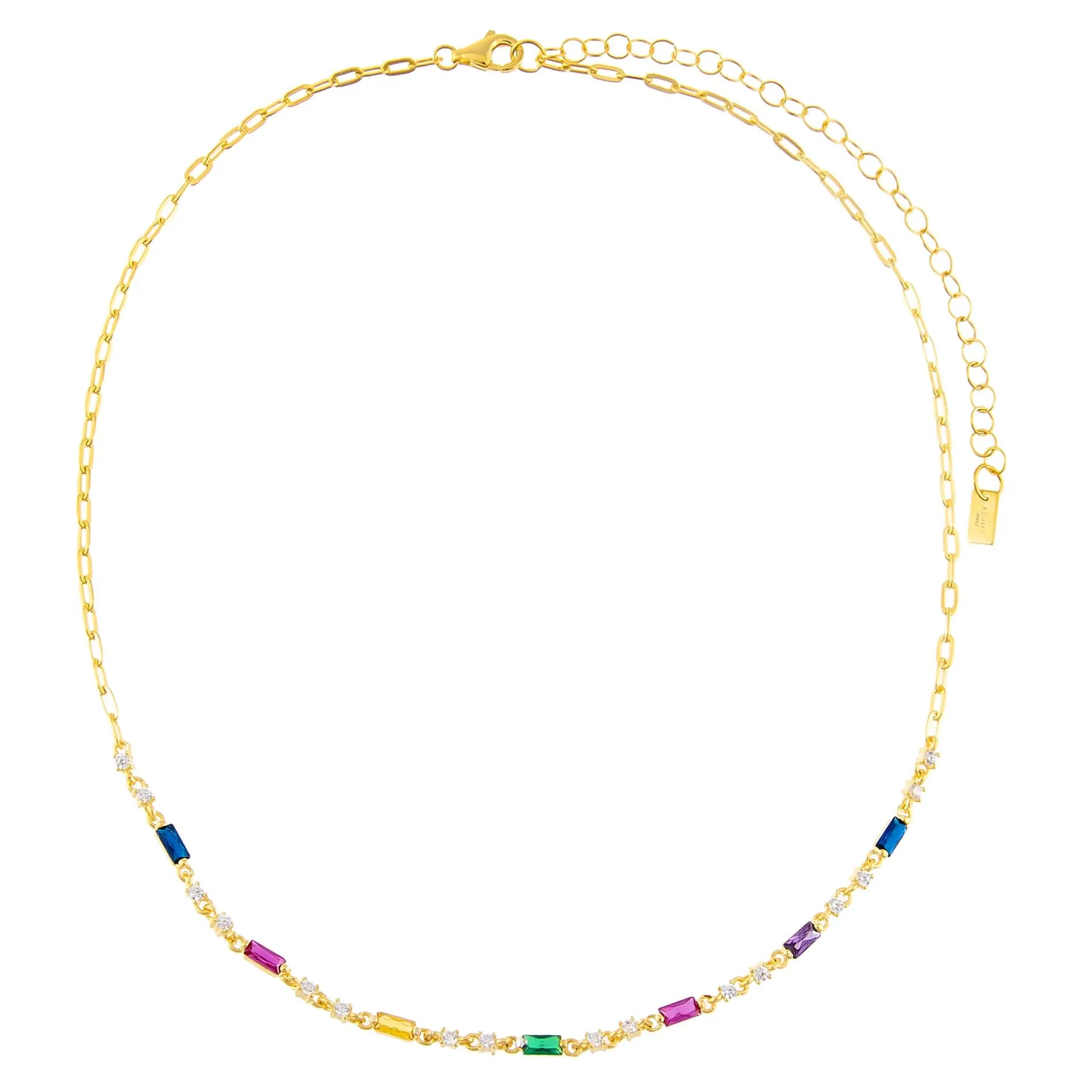 CZ Multi Color Baguette Choker sold by Adina Eden's product image thumbnail 3