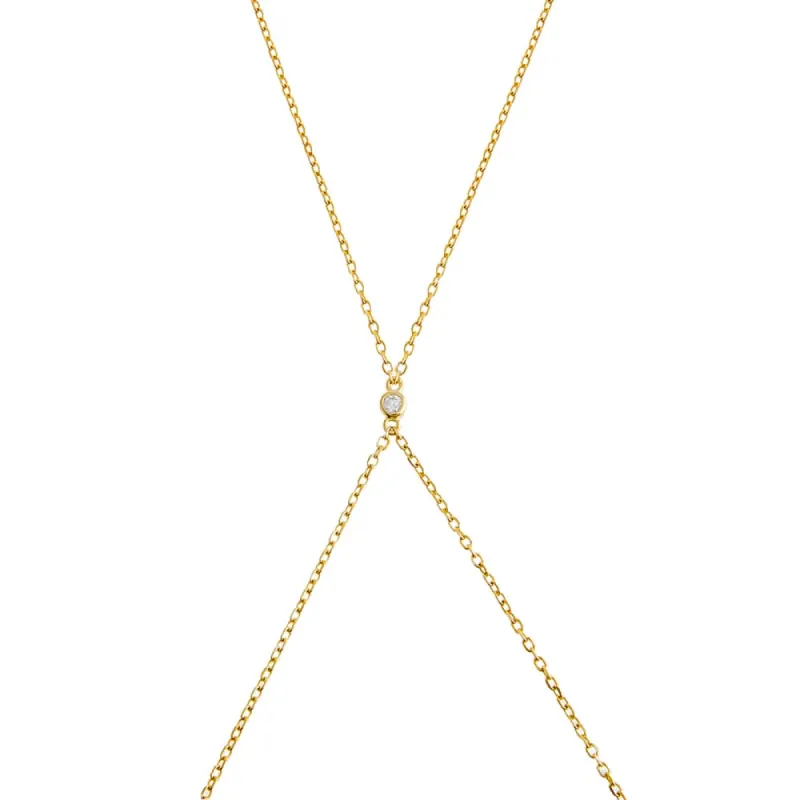 Single CZ Bezel Stone Body Chain sold by Adina Eden's