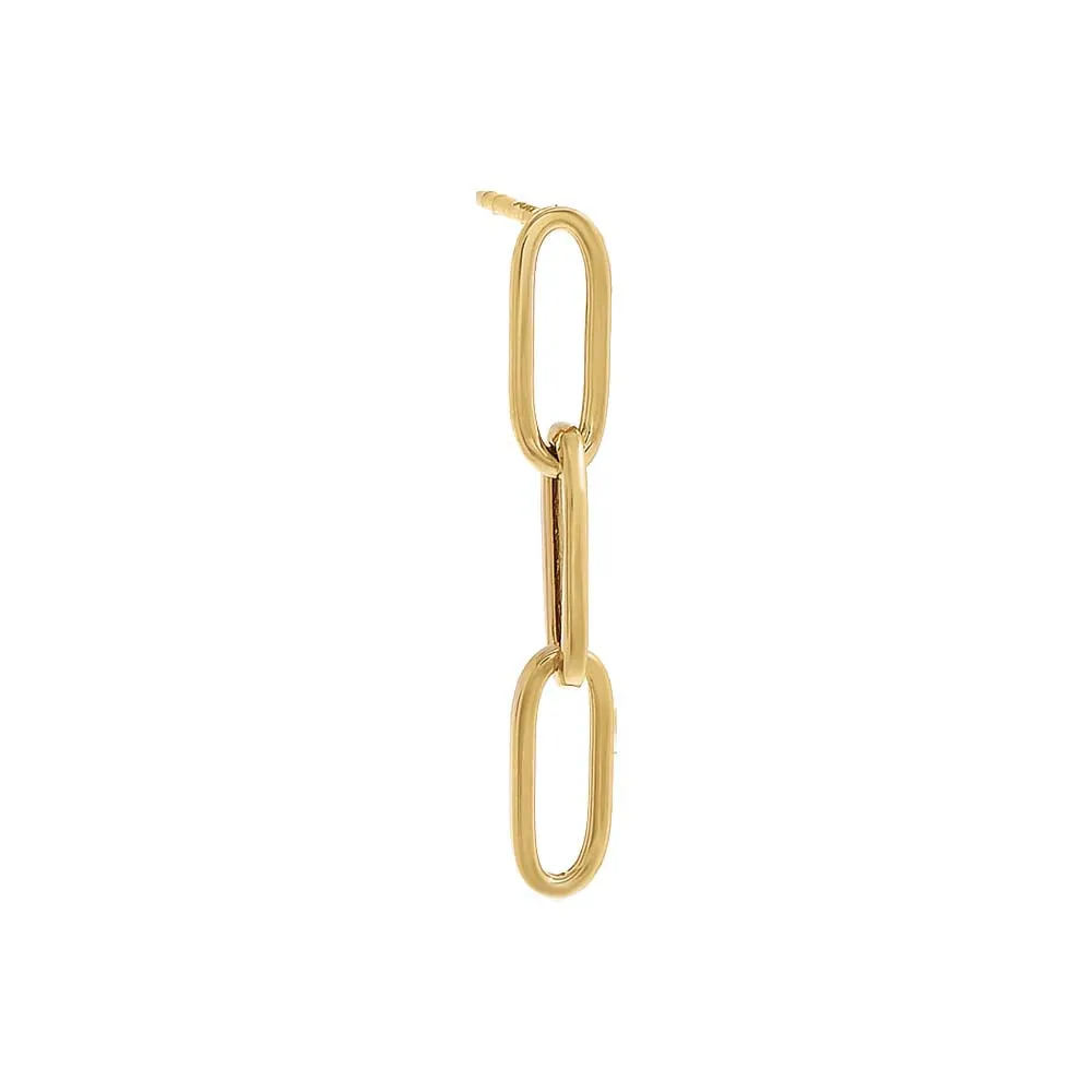 Chunky Paperclip Drop Down Stud Earring 14K sold by Adina Eden's product image thumbnail 3