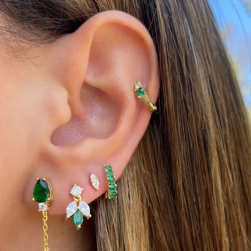 Tiny Solitaire x Marquise CZ Stud Earring sold by Adina Eden's product image thumbnail 5