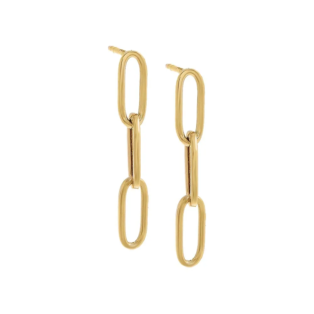Chunky Paperclip Drop Down Stud Earring 14K sold by Adina Eden's