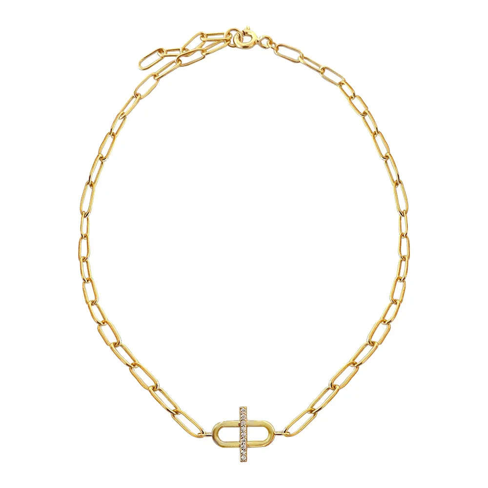 CZ Toggle Multi Link Anklet sold by Adina Eden's